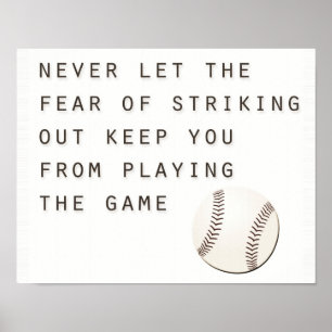 Affiche peur de frapper un inspirant baseball moderne