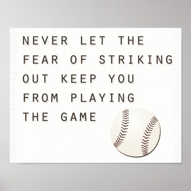 Affiche peur de frapper un inspirant baseball moderne (Devant)