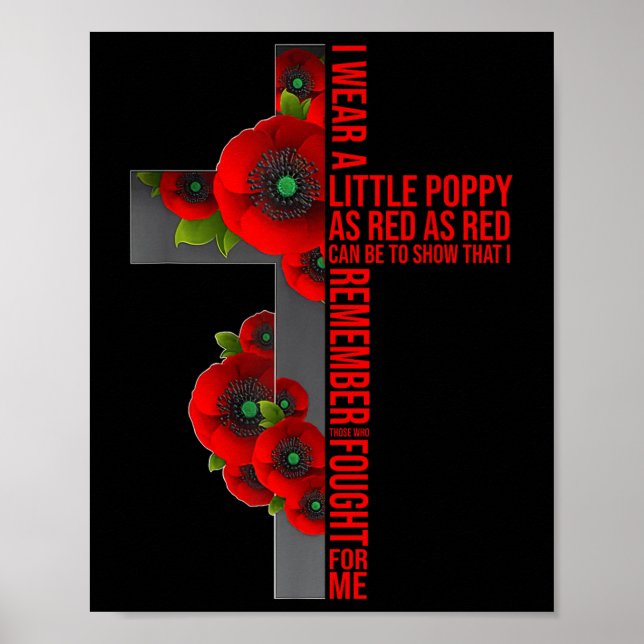 Affiche Peur d'oublier la Fleur de Pavot Rouge mémorial Us (Devant)
