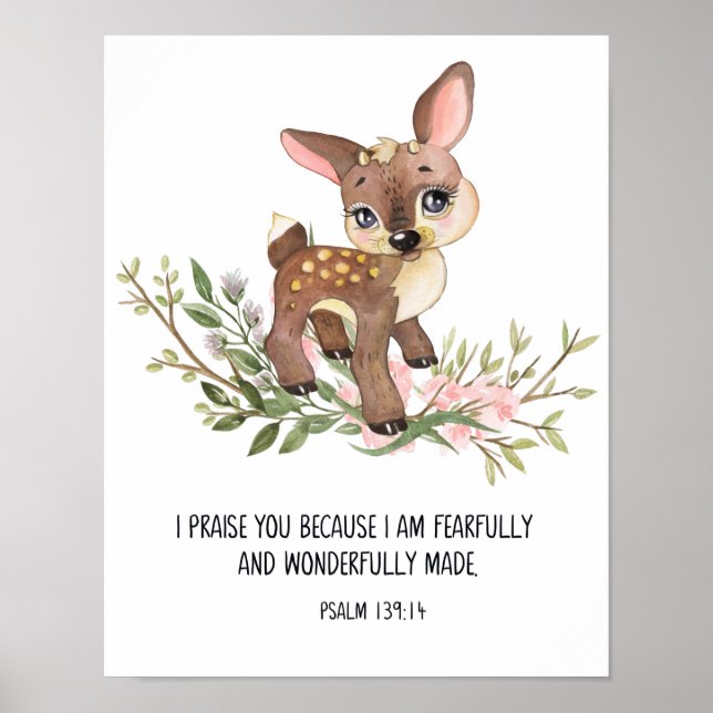 Affiche Peur Et Merveilleusement Fait, Psaume 139:14 (Devant)