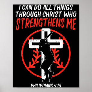 Affiche Peut Faire Toutes Choses Baseball Religieux Chréti