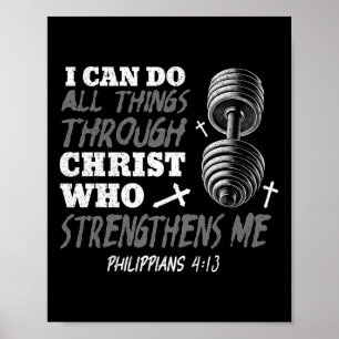 Affiche Peut Faire Toutes Choses Chrétien Jésus Bodybuildi