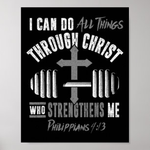 Affiche Peut Faire Toutes Choses Chrétien Jésus Bodybuildi