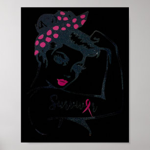 Affiche Peut le guérir Rosie Riveter Cancer du sein Surviv