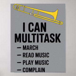Affiche Peut multitâcher Cadeau drôle de fanfare drôle