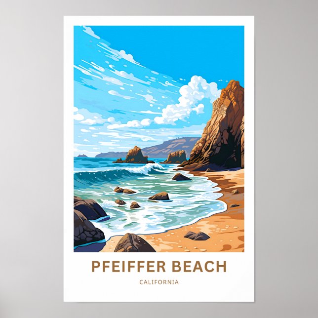 Affiche Pfeiffer Beach California Travel Print (Devant)