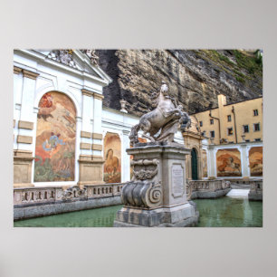 Affiche Pferdeschwemme Salzbourg Autriche