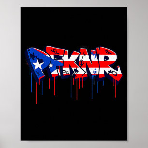 Affiche Pfknr Drapeau Porto Rico Graffiti Coquí Patrimoine