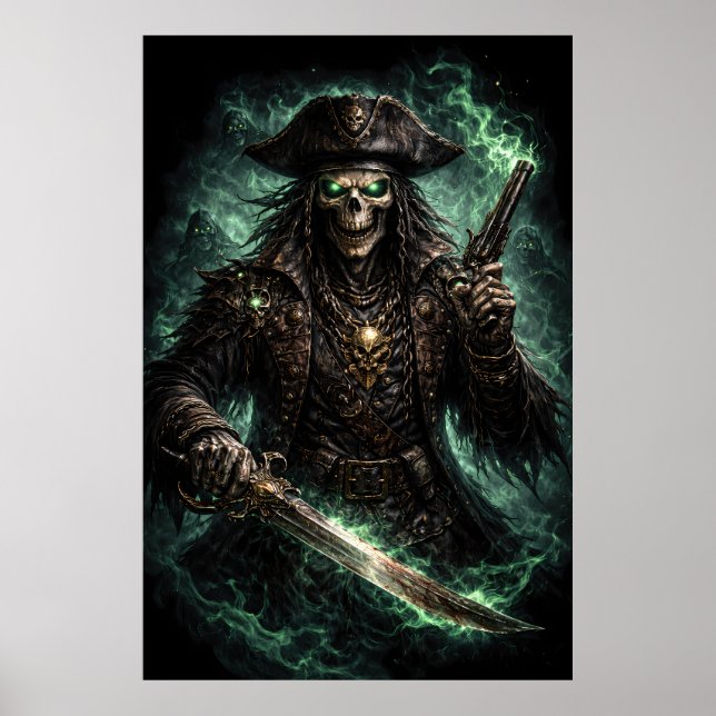 Affiche Phantom Pirate Skull – Dark Fantasy Reaper (Devant)