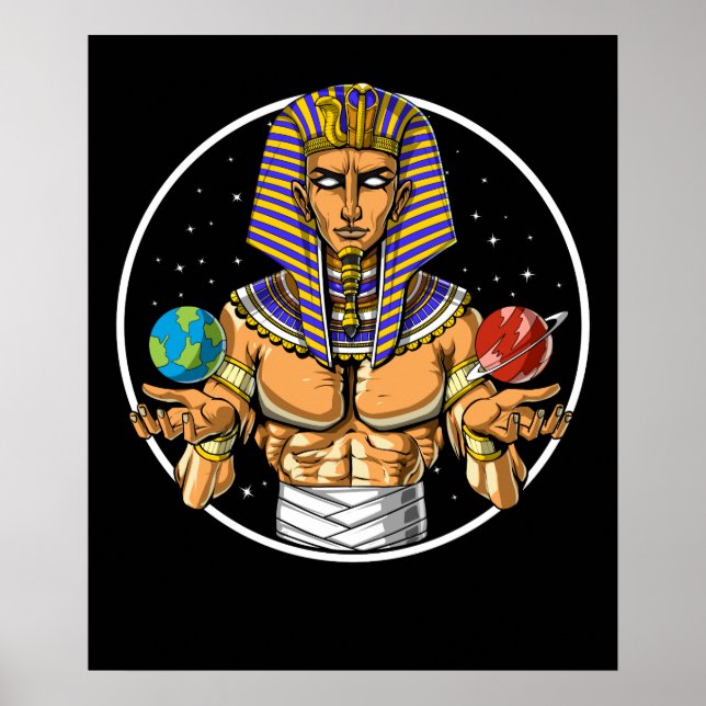 Affiche Pharaon égyptien de l'espace (Devant)