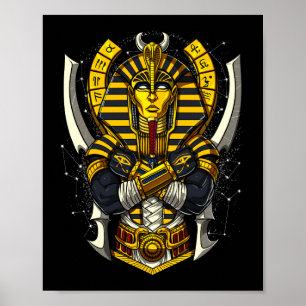 Affiche Pharaon égyptien Toutankhamon, Roi antique Tut