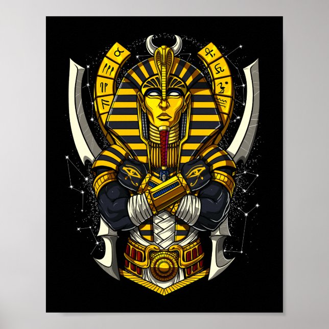 Affiche Pharaon égyptien Toutankhamon, Roi antique Tut (Devant)