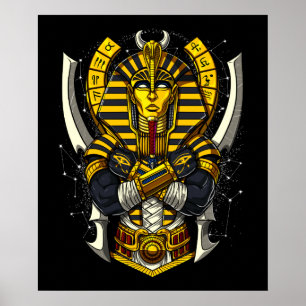 Affiche Pharaon égyptien Toutankhamon, Roi antique Tut