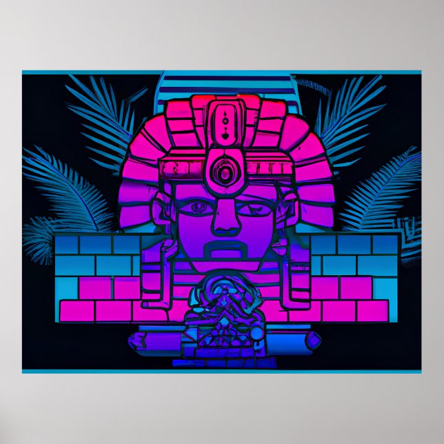 Affiche Pharaon Synthwave (Devant)