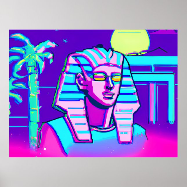 Affiche Pharaon Synthwave (Devant)
