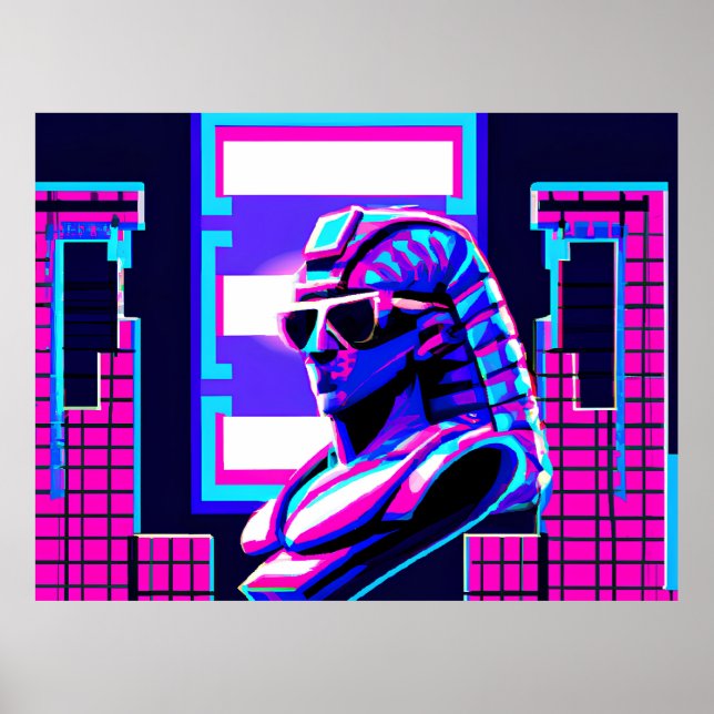 Affiche Pharaon Synthwave (Devant)
