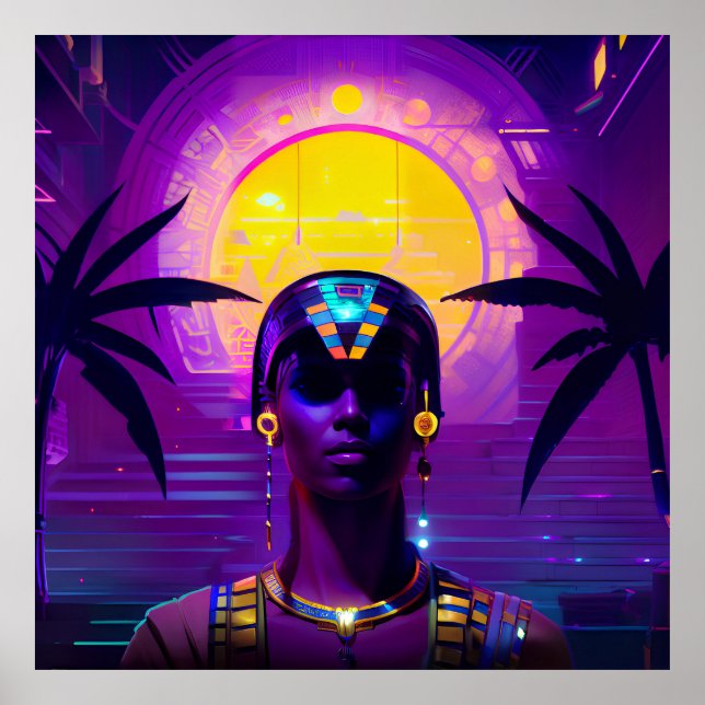 Affiche Pharaon Synthwave (Devant)