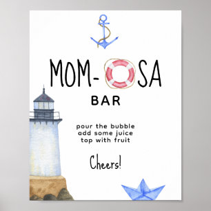 Affiche Phare à l'aquarelle - bar mom-osa