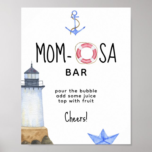 Affiche Phare à l'aquarelle - bar mom-osa (Devant)