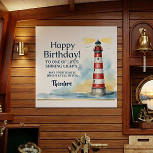 Affiche Phare Anniversaire Lumière Brillante