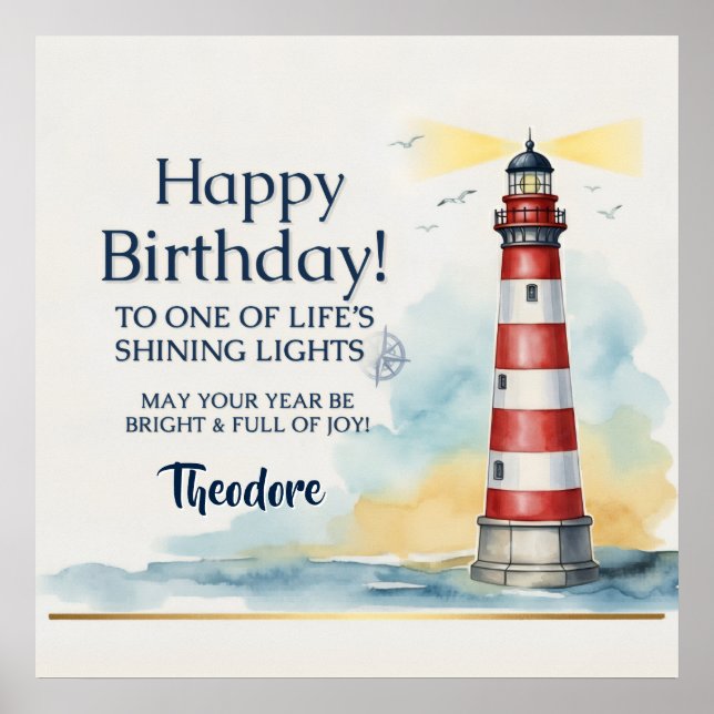 Affiche Phare Anniversaire Lumière Brillante (Devant)