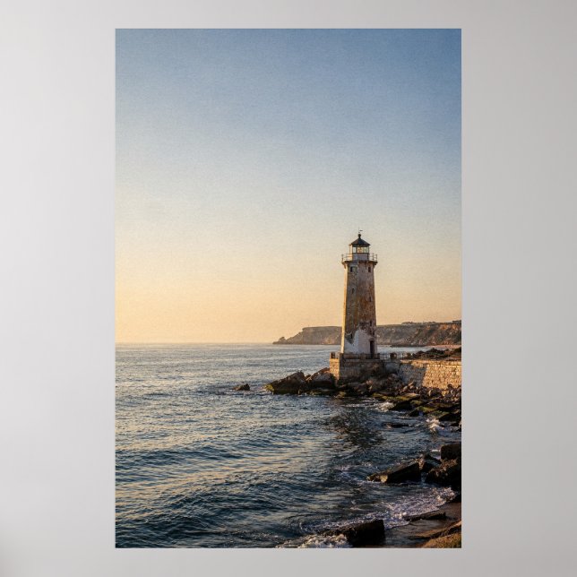 Affiche Phare côtier sur un rivage rocheux (Devant)