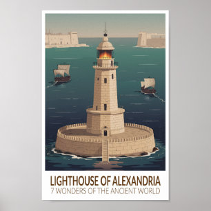Affiche Phare d'Alexandrie 7 Merveilles du Monde