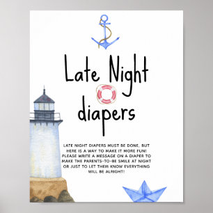 Affiche Phare d'aquarelle - Late Night couches
