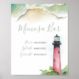 Affiche Phare d'aquarelle Mimosa Bar