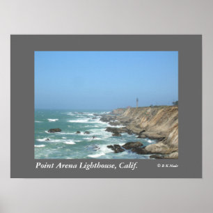 Affiche - phare d'arène de point, Californie