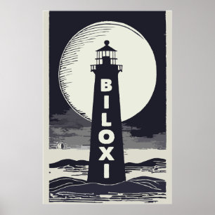 Affiche Phare de Biloxi Mississippi