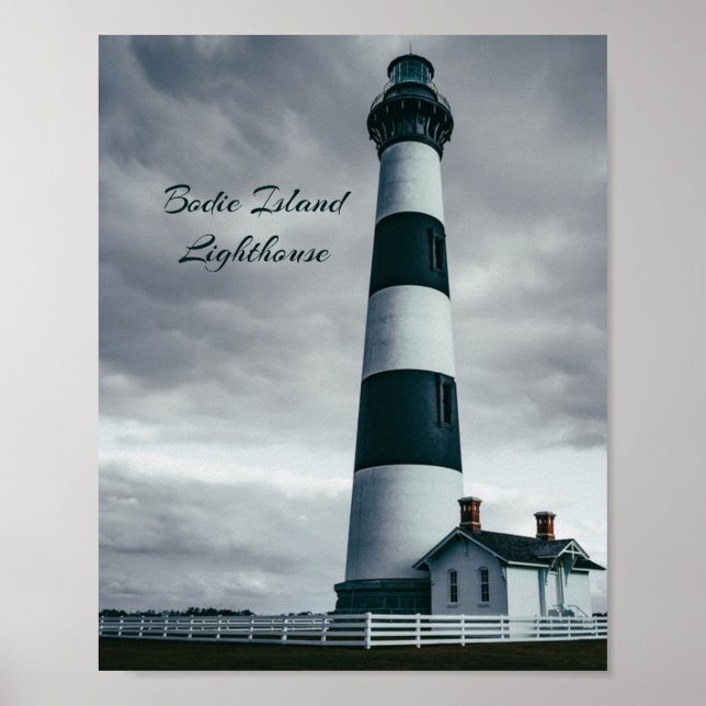 Affiche Phare de Bodie Island noir et blanc (Devant)