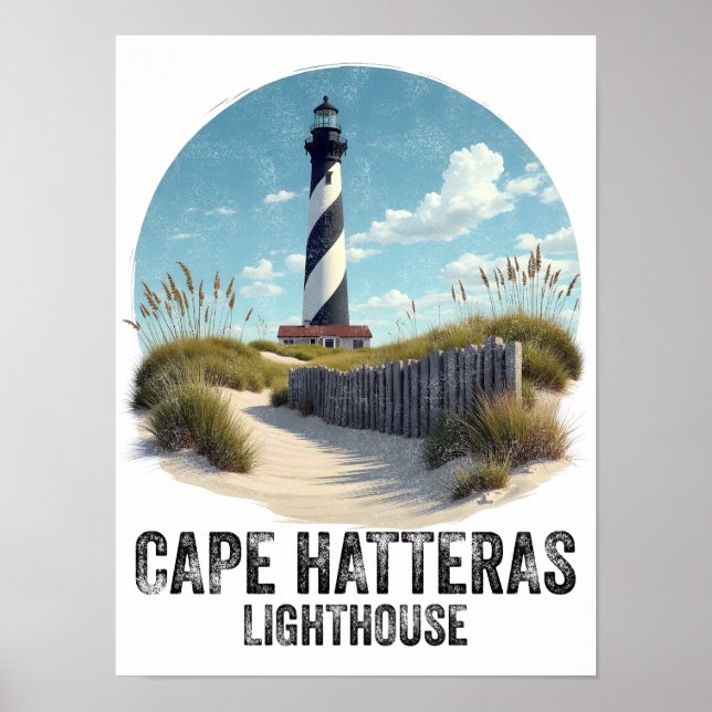 Affiche Phare de Cape Hatteras - Caroline du Nord (Devant)