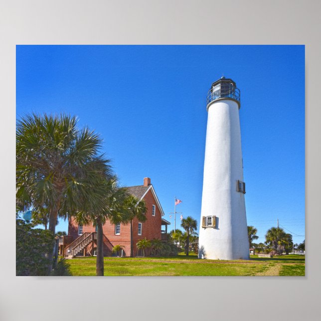 Affiche Phare de Cape St. George, Floride (Devant)