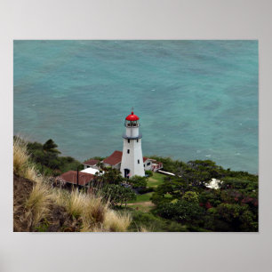 Affiche Phare de Diamond Head sur l'île d'Hawaï sur une