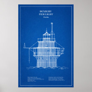 Affiche Phare de Duxbury Pier Light - Massachusetts – AD