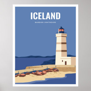 Affiche Phare de gardur en Islande