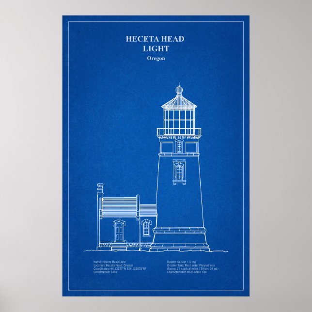 Affiche Phare de Heceta Head - Oregon – AD (Devant)