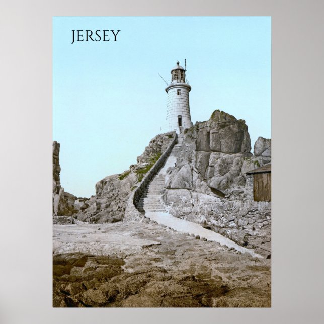 Affiche Phare de La Corbière à Jersey (1900) (Devant)
