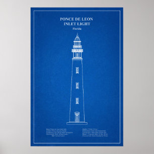 Affiche Phare de l'entrée de Ponce de Leon – Floride - AD