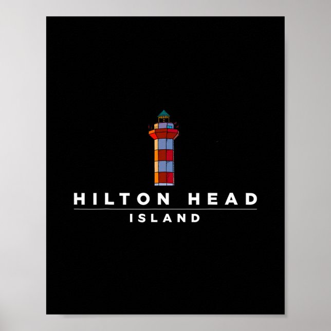Affiche Phare de l'île de Hilton Head Sc Souvenir de vacan (Devant)