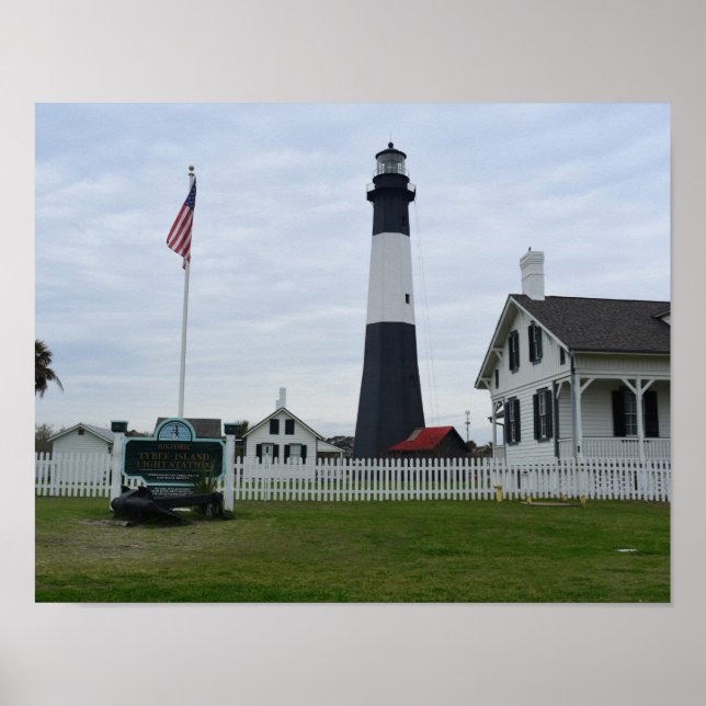 Affiche Phare de l'île de Tybee Photo sur une photo (Devant)