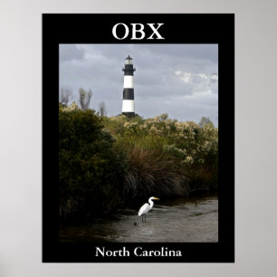 Affiche Phare de l'OBX, Caroline du Nord
