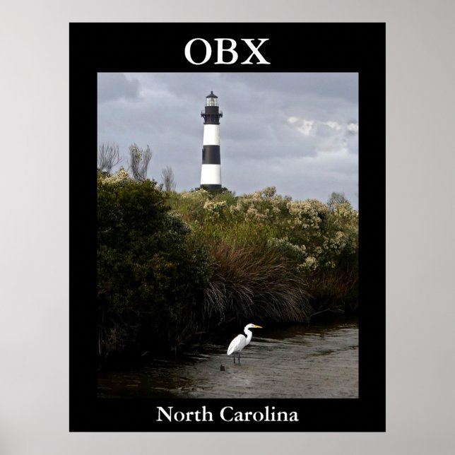Affiche Phare de l'OBX, Caroline du Nord (Devant)