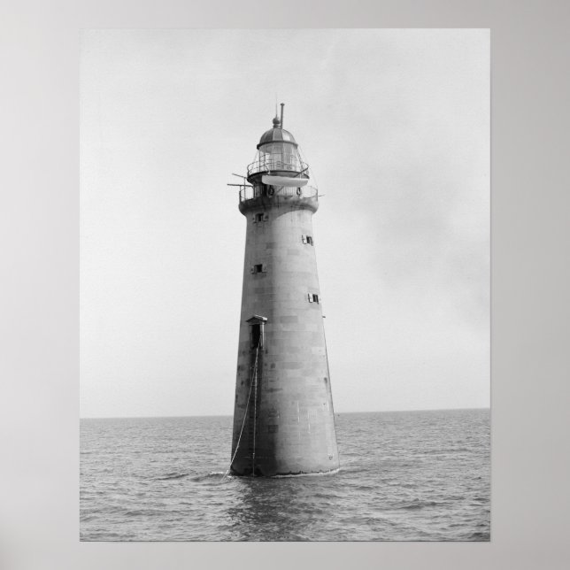 Affiche Phare de Minot's Ledge, 1880. Photo vintage (Devant)