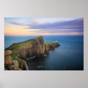 Affiche phare de Neist point sur Skye au coucher du soleil