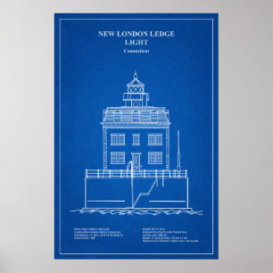 Affiche Phare de New London Ledge - Connecticut – AD