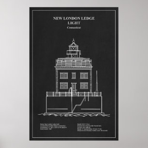 Affiche Phare de New London Ledge - Connecticut – PD