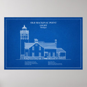 Affiche Phare de Old Mackinac Point - Michigan – AD