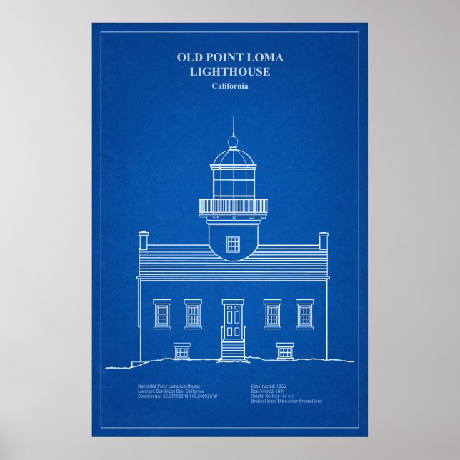 Affiche Phare de Old Point Loma - Californie - AD (Devant)